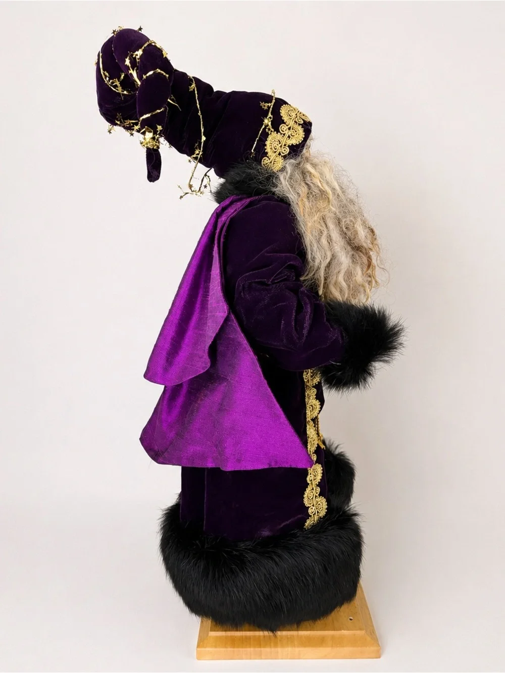 Signed Lynn Haney Dream Maker Santa 22” Purple Gold